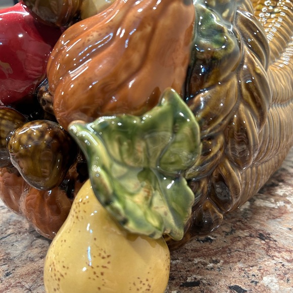 Chris Madden Ceramic Cornucopia Pumpkin Thanksgiving Fall Centerpiece - Picture 15 of 17